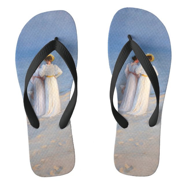 Kroyer - Summer Evening on Skagen Beach Flip Flops (Footbed)