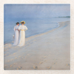 Kroyer - Summer Evening on Skagen Beach Glass Coaster