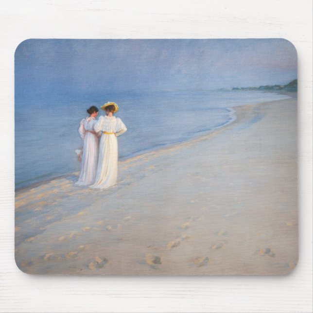 Kroyer - Summer Evening on Skagen Beach Mouse Mat (Front)