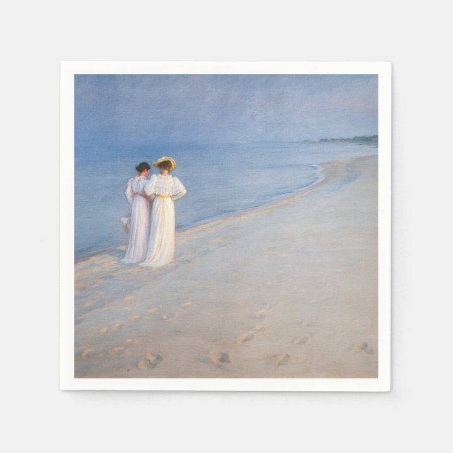 Kroyer - Summer Evening on Skagen Beach Napkin (Front)