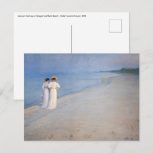 Kroyer - Summer Evening on Skagen Beach Postcard