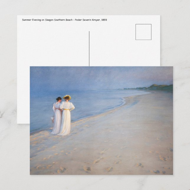 Kroyer - Summer Evening on Skagen Beach Postcard (Front/Back)