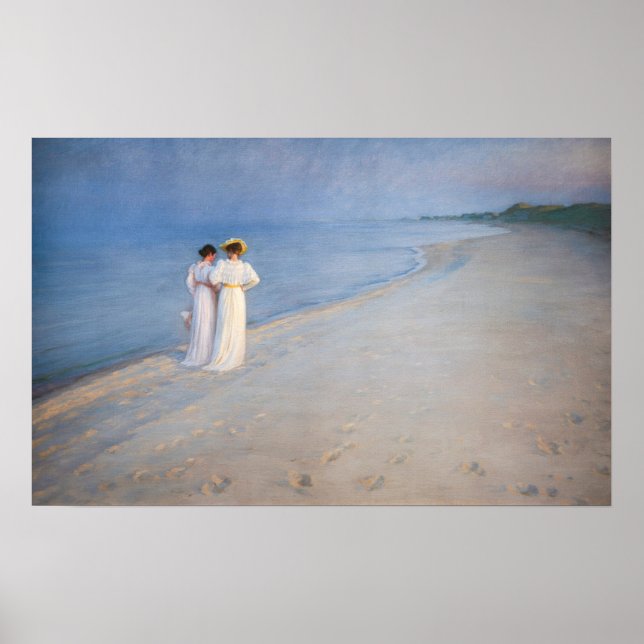 Kroyer - Summer Evening on Skagen Beach Poster (Front)