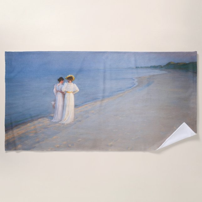 Kroyer - Summer Evening on Skagen Beach Towel (Front)