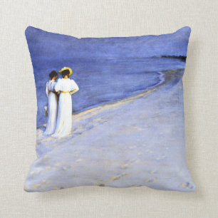 Kroyer - Summer Night on the South Beach at Skagen Cushion