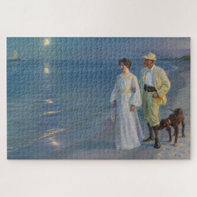 Kroyer - The Artist and his Wife on the Beach Jigsaw Puzzle (Horizontal)