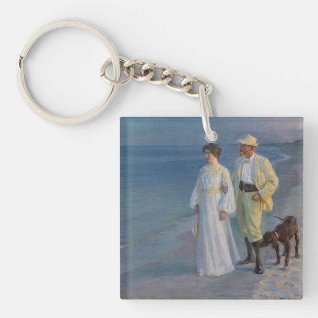 Kroyer - The Artist and his Wife on the Beach Key Ring (Front)