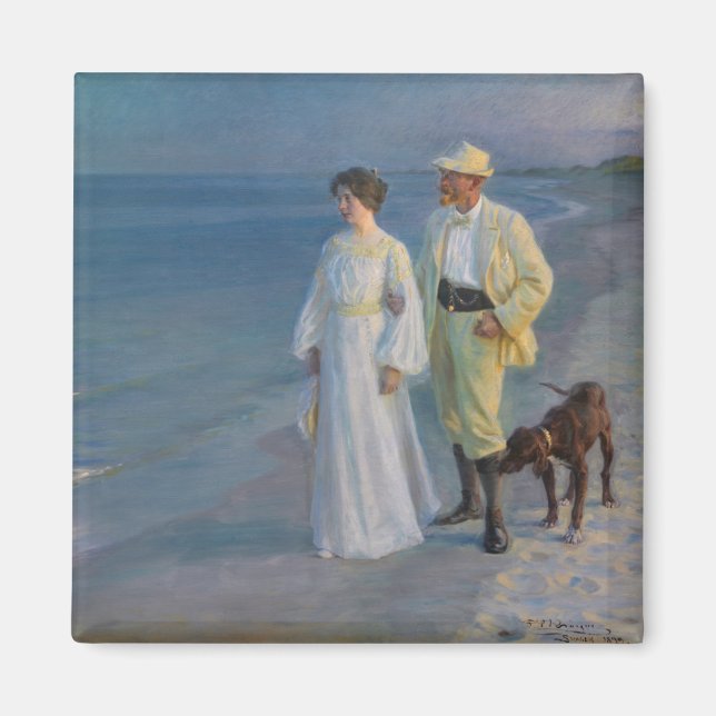 Kroyer - The Artist and his Wife on the Beach Magnet (Front)