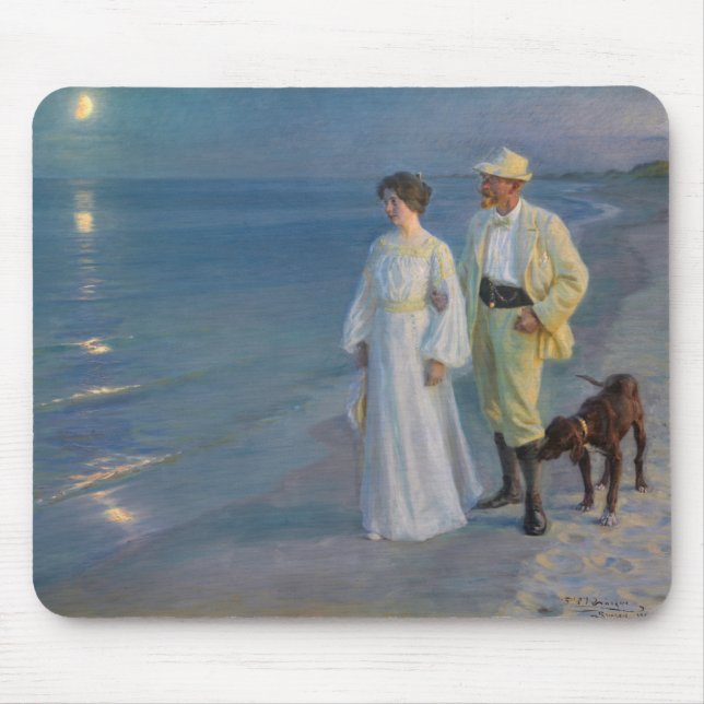 Kroyer - The Artist and his Wife on the Beach Mouse Mat (Front)