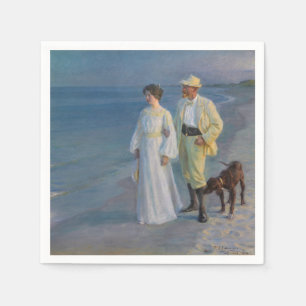 Kroyer - The Artist and his Wife on the Beach Napkin