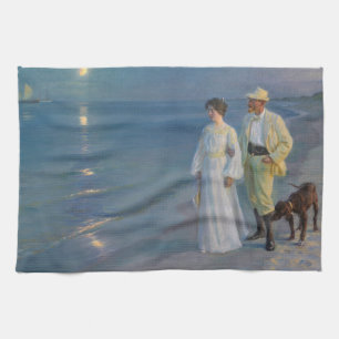 Kroyer - The Artist and his Wife on the Beach Tea Towel