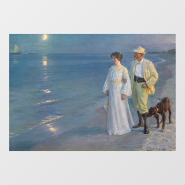 Kroyer - The Artist and his Wife on the Beach Window Cling (Sheet)