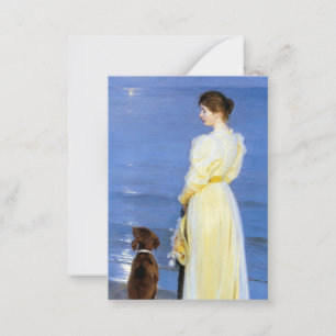 Kroyer - The Artist's Wife and Dog by the Shore Card