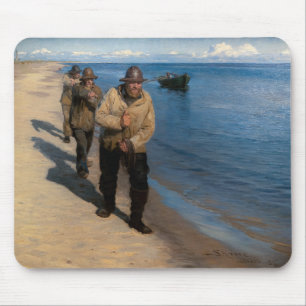 Kroyer - Three Fishermen Pulling a Boat Mouse Mat