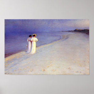 Kroyer's "Summer Afternoon on Skagen Beach" Poster