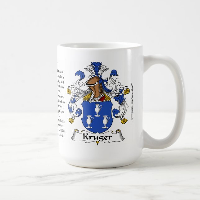 Kruger Family Coat of Arms Coffee Mug (Right)