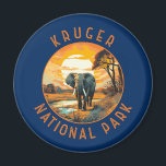 Kruger National Park South Africa Elephant Retro Magnet<br><div class="desc">Kruger vector artwork design. Kruger National Park,  in northeastern South Africa,  is one of Africa’s largest game reserves. Its high density of wild animals includes the Big 5: lions,  leopards,  rhinos,  elephants and buffalos.</div>