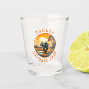 Kruger National Park South Africa Elephant Retro Shot Glass