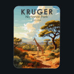 Kruger National Park South Africa Giraffe Vintage Magnet<br><div class="desc">Kruger vector artwork design. Kruger National Park,  in northeastern South Africa,  is one of Africa’s largest game reserves. Its high density of wild animals includes the Big 5: lions,  leopards,  rhinos,  elephants and buffalos.</div>