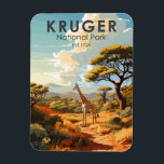 Kruger National Park South Africa Giraffe Vintage Magnet<br><div class="desc">Kruger vector artwork design. Kruger National Park,  in northeastern South Africa,  is one of Africa’s largest game reserves. Its high density of wild animals includes the Big 5: lions,  leopards,  rhinos,  elephants and buffalos.</div>