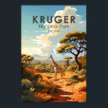 Kruger National Park South Africa Giraffe Vintage Poster<br><div class="desc">Kruger vector artwork design. Kruger National Park,  in northeastern South Africa,  is one of Africa’s largest game reserves. Its high density of wild animals includes the Big 5: lions,  leopards,  rhinos,  elephants and buffalos.</div>