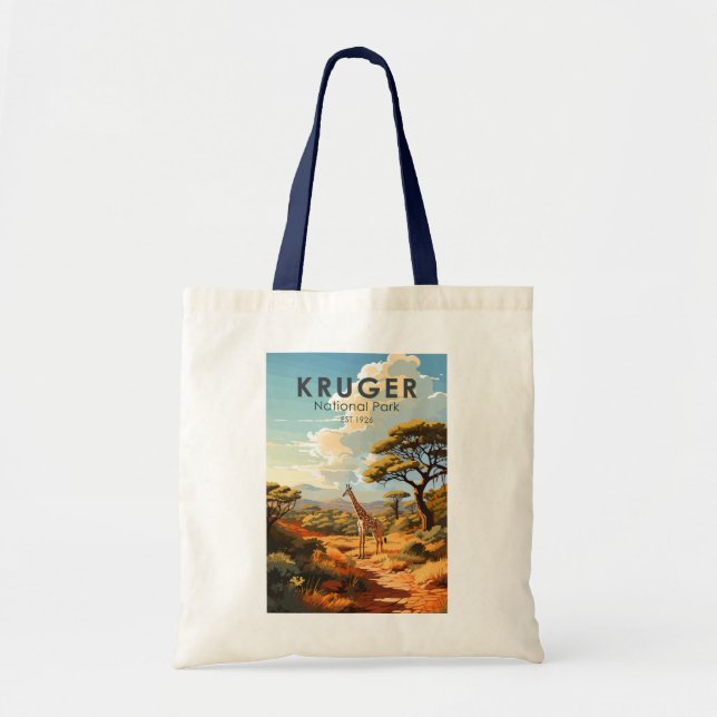 Kruger National Park South Africa Giraffe Vintage Tote Bag (Front)