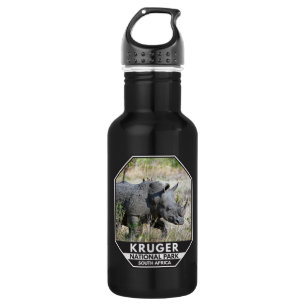 Kruger National Park South Africa Rhino Watercolor 532 Ml Water Bottle
