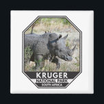 Kruger National Park South Africa Rhino Watercolor Magnet<br><div class="desc">Kruger National Park watercolor design. The park's high density of wild animals includes the Big 5: lions, leopards, rhinos, elephants and buffalos.</div>