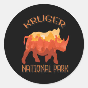 Kruger Rhino South Africa Big Five National Park Classic Round Sticker