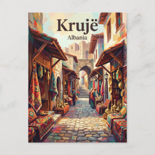 Krujë Old Bazaar Albania Postcard