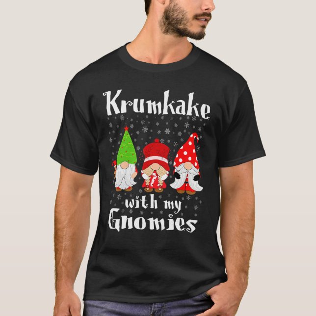 Krumkake With My Gnomies - Norwegian Waffle Cookie T-Shirt (Front)