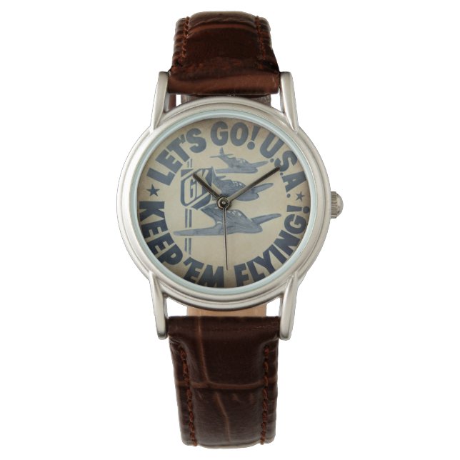 Krupa WWII wartime bassdrum logo watch (Front)