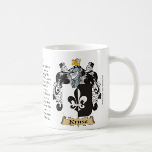 Kruse, the Origin, the Meaning and the Crest Coffee Mug