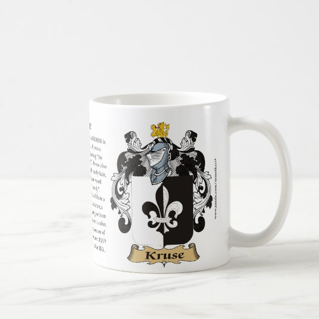 Kruse, the Origin, the Meaning and the Crest Coffee Mug (Right)