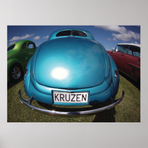 KRUZEN Blue Classic Car wideangle shot Poster