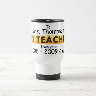 KRW #1 Teacher Custom Name and Date Travel Mug