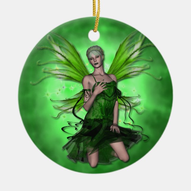 KRW Absinthe the Green Faery Fantasy Ornament (Front)