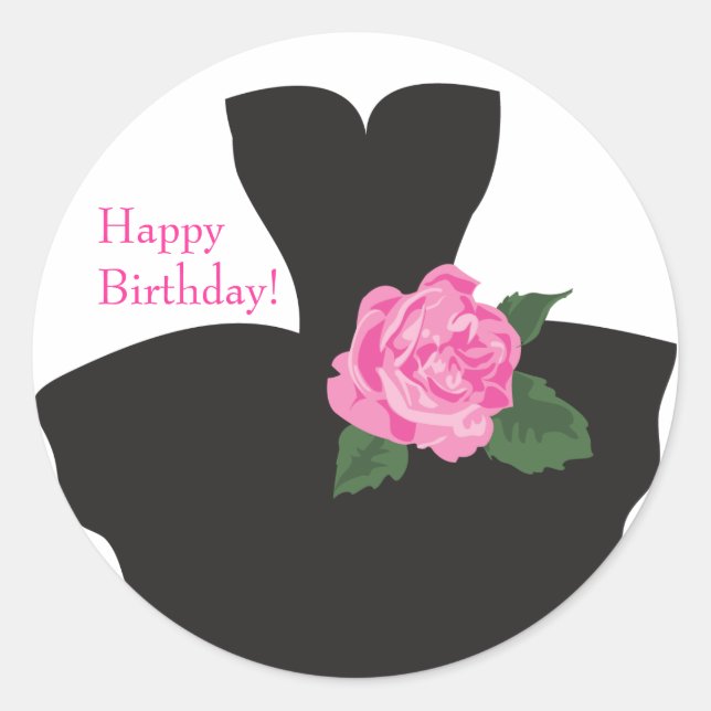 KRW Ballerina Rose Happy Birthday Sticker (Front)