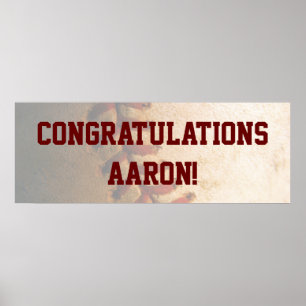 KRW Baseball Bar Mitzvah Congratulations Banner Poster