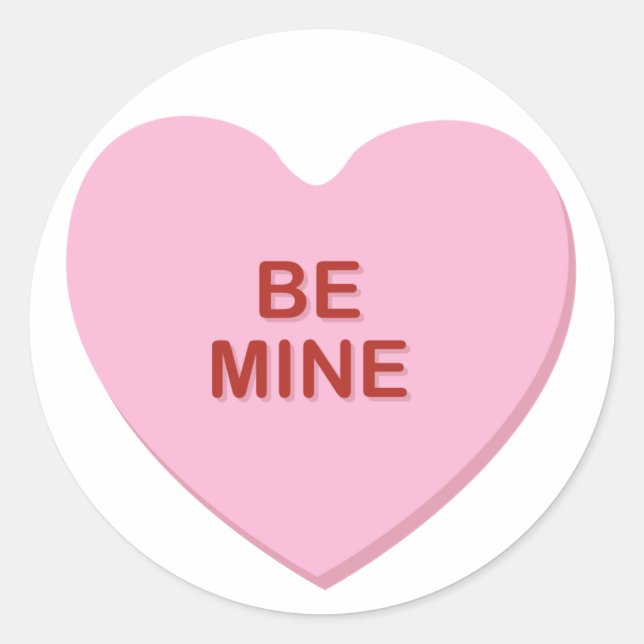 KRW Be Mine Valentine Candy Heart Sticker (Front)