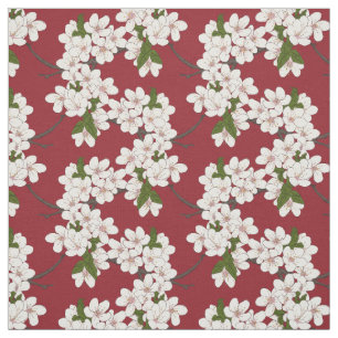 KRW Beautiful Dogwood Flower Print Fabric