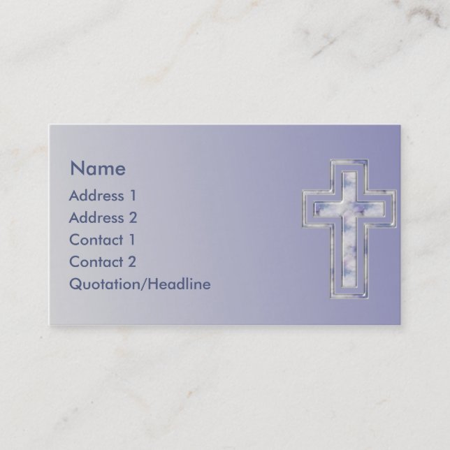 KRW Blue Cross Christian Custom Business Card (Front)