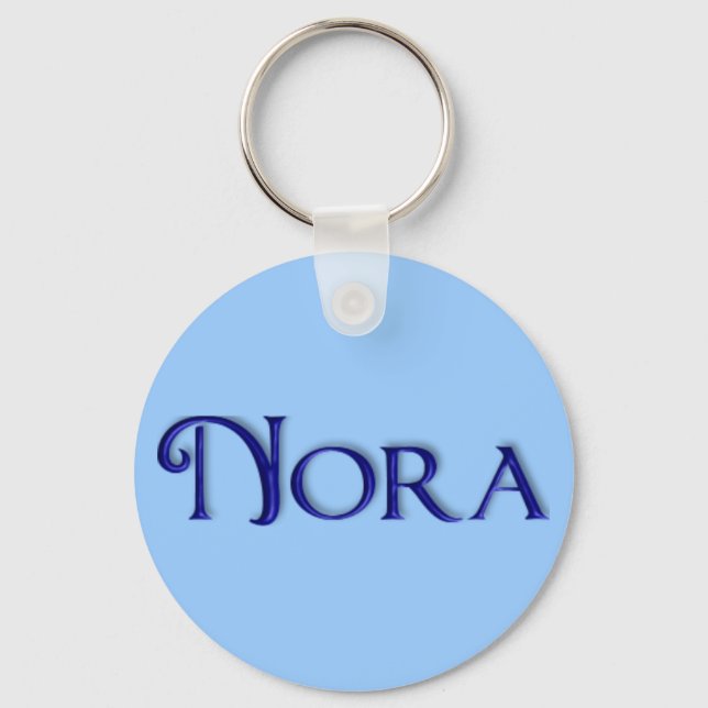 KRW Blue Glass Name Keychain - Nora (Front)