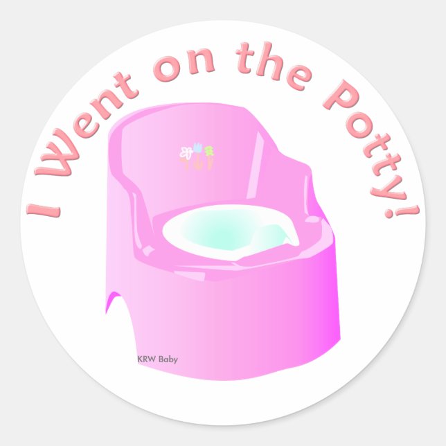 KRW Blue I Went on the Potty Training  Reward Classic Round Sticker (Front)