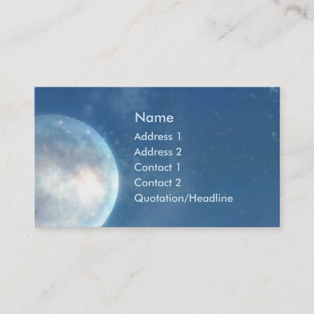 KRW Blue Moon Fantasy Business Card (Front)