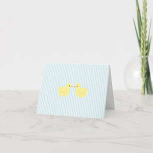 KRW Blue Stripe Rubber Duck Baby Shower Invitation