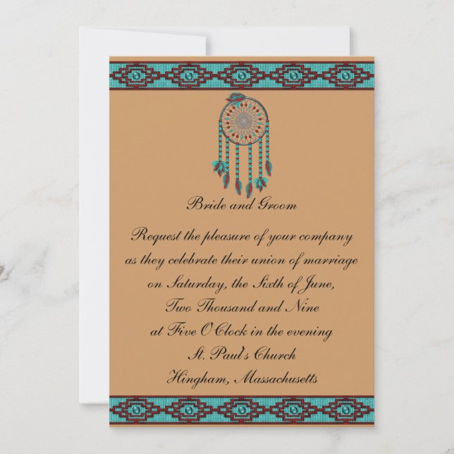 KRW Border Dreamcatcher Custom Wedding Invitation (Front)
