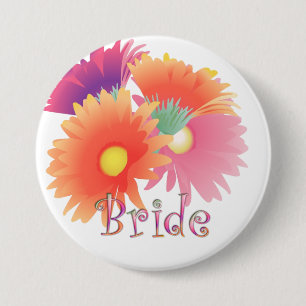 KRW Bright Daisy Bride Wedding Button