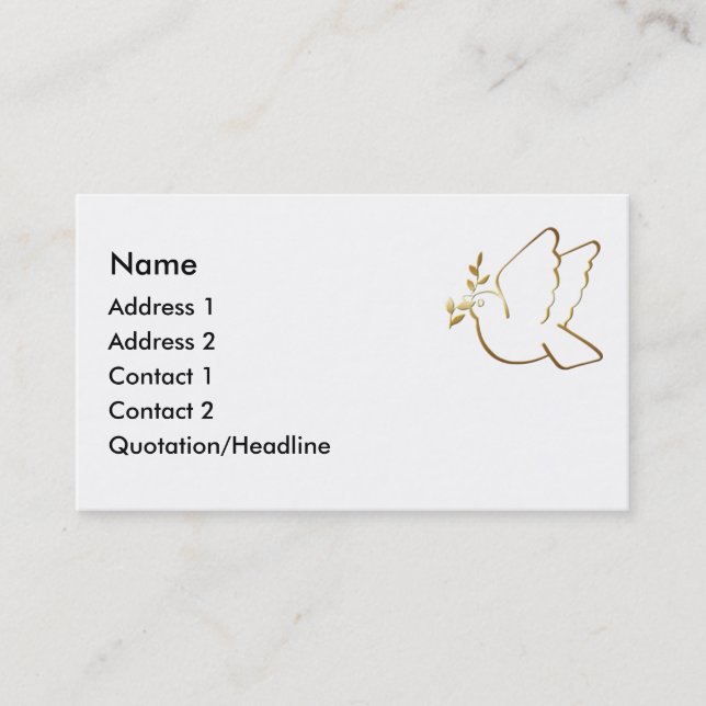 KRW Christian Dove Custom Business Card (Front)