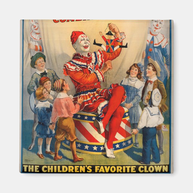 KRW Circus Clown Vintage Magnet (Front)